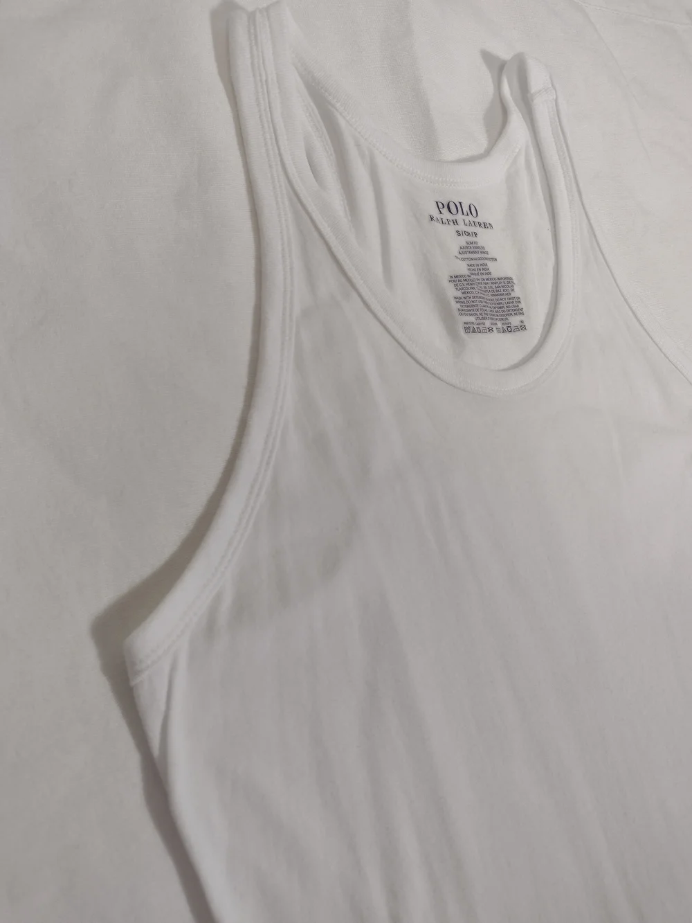 Polo Ralph Lauren White Cotton Slim Fit Classic Undershirt Tank Men's Size Small